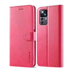 Coque Portefeuille Livre Cuir Etui Clapet LC1 pour Xiaomi Mi 12T Pro 5G Rose Rouge
