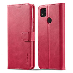 Coque Portefeuille Livre Cuir Etui Clapet LC1 pour Xiaomi POCO C3 Rose Rouge