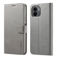 Coque Portefeuille Livre Cuir Etui Clapet LC1 pour Xiaomi Poco C51 Gris