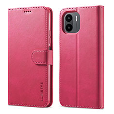 Coque Portefeuille Livre Cuir Etui Clapet LC1 pour Xiaomi Poco C51 Rose Rouge