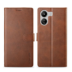 Coque Portefeuille Livre Cuir Etui Clapet LC1 pour Xiaomi Poco C65 Marron