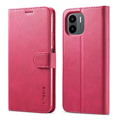 Coque Portefeuille Livre Cuir Etui Clapet LC1 pour Xiaomi Redmi A2 Plus Rose Rouge