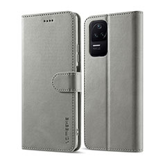 Coque Portefeuille Livre Cuir Etui Clapet LC1 pour Xiaomi Redmi K40S 5G Gris