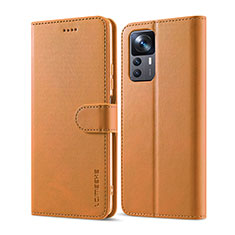 Coque Portefeuille Livre Cuir Etui Clapet LC1 pour Xiaomi Redmi K50 Ultra 5G Brun Clair