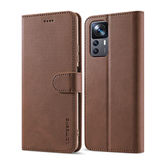 Coque Portefeuille Livre Cuir Etui Clapet LC1 pour Xiaomi Redmi K50 Ultra 5G Marron