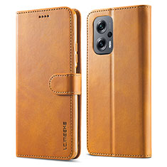 Coque Portefeuille Livre Cuir Etui Clapet LC1 pour Xiaomi Redmi K50i 5G Brun Clair