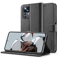 Coque Portefeuille Livre Cuir Etui Clapet LC2 pour Xiaomi Mi 12T Pro 5G Noir