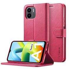 Coque Portefeuille Livre Cuir Etui Clapet LC2 pour Xiaomi Poco C50 Rose Rouge