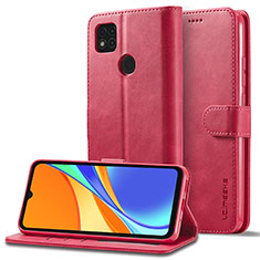 Coque Portefeuille Livre Cuir Etui Clapet LC2 pour Xiaomi Redmi 9C NFC Rose Rouge