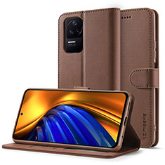 Coque Portefeuille Livre Cuir Etui Clapet LC2 pour Xiaomi Redmi K40S 5G Marron