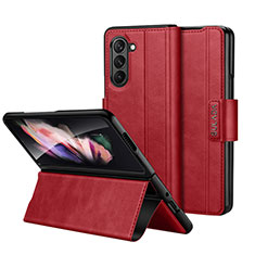 Coque Portefeuille Livre Cuir Etui Clapet LD1 pour Samsung Galaxy Z Fold5 5G Rouge