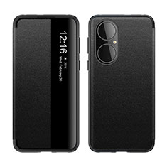 Coque Portefeuille Livre Cuir Etui Clapet LF1 pour Huawei P50 Noir