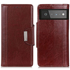 Coque Portefeuille Livre Cuir Etui Clapet M01L pour Google Pixel 6 5G Marron