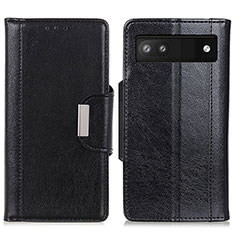 Coque Portefeuille Livre Cuir Etui Clapet M01L pour Google Pixel 6a 5G Noir