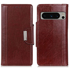 Coque Portefeuille Livre Cuir Etui Clapet M01L pour Google Pixel 8 Pro 5G Marron