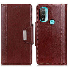 Coque Portefeuille Livre Cuir Etui Clapet M01L pour Motorola Moto E20 Marron