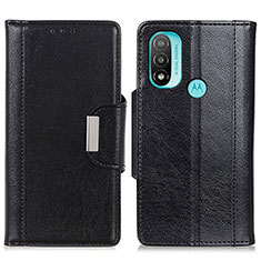 Coque Portefeuille Livre Cuir Etui Clapet M01L pour Motorola Moto E30 Noir