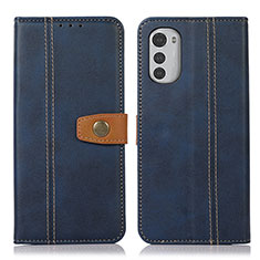 Coque Portefeuille Livre Cuir Etui Clapet M01L pour Motorola Moto E32 Bleu