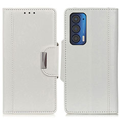 Coque Portefeuille Livre Cuir Etui Clapet M01L pour Motorola Moto Edge (2021) 5G Blanc