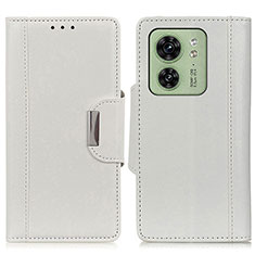 Coque Portefeuille Livre Cuir Etui Clapet M01L pour Motorola Moto Edge 40 5G Blanc