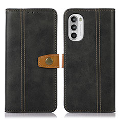 Coque Portefeuille Livre Cuir Etui Clapet M01L pour Motorola MOTO G52 Noir