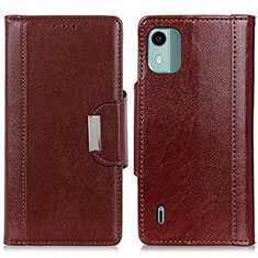 Coque Portefeuille Livre Cuir Etui Clapet M01L pour Nokia C12 Marron