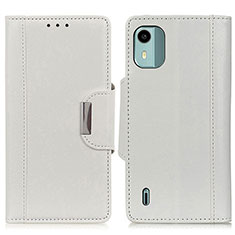 Coque Portefeuille Livre Cuir Etui Clapet M01L pour Nokia C12 Plus Blanc