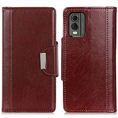 Coque Portefeuille Livre Cuir Etui Clapet M01L pour Nokia C210 Marron