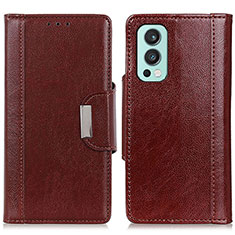 Coque Portefeuille Livre Cuir Etui Clapet M01L pour OnePlus Nord 2 5G Marron