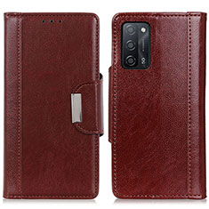 Coque Portefeuille Livre Cuir Etui Clapet M01L pour Oppo A53s 5G Marron