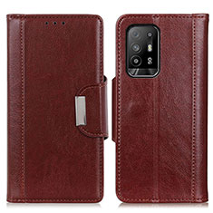 Coque Portefeuille Livre Cuir Etui Clapet M01L pour Oppo F19 Pro+ Plus 5G Marron