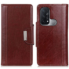 Coque Portefeuille Livre Cuir Etui Clapet M01L pour Oppo Reno5 A Marron