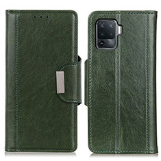 Coque Portefeuille Livre Cuir Etui Clapet M01L pour Oppo Reno5 F Vert