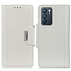 Coque Portefeuille Livre Cuir Etui Clapet M01L pour Oppo Reno6 5G Blanc