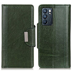 Coque Portefeuille Livre Cuir Etui Clapet M01L pour Oppo Reno6 5G Vert