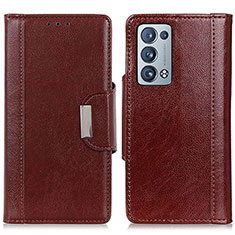 Coque Portefeuille Livre Cuir Etui Clapet M01L pour Oppo Reno6 Pro+ Plus 5G Marron