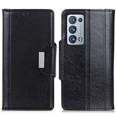 Coque Portefeuille Livre Cuir Etui Clapet M01L pour Oppo Reno6 Pro+ Plus 5G Noir