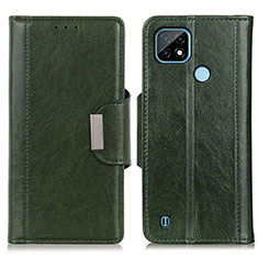 Coque Portefeuille Livre Cuir Etui Clapet M01L pour Realme C21 Vert