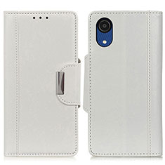 Coque Portefeuille Livre Cuir Etui Clapet M01L pour Samsung Galaxy A03 Core Blanc