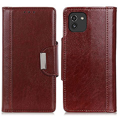 Coque Portefeuille Livre Cuir Etui Clapet M01L pour Samsung Galaxy A03 Marron