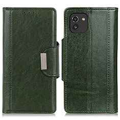 Coque Portefeuille Livre Cuir Etui Clapet M01L pour Samsung Galaxy A03 Vert