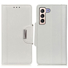 Coque Portefeuille Livre Cuir Etui Clapet M01L pour Samsung Galaxy S21 Plus 5G Blanc