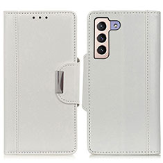 Coque Portefeuille Livre Cuir Etui Clapet M01L pour Samsung Galaxy S22 5G Blanc