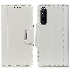 Coque Portefeuille Livre Cuir Etui Clapet M01L pour Sony Xperia 1 V Blanc