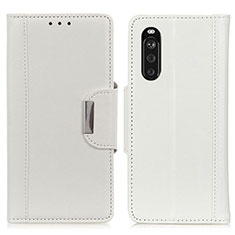 Coque Portefeuille Livre Cuir Etui Clapet M01L pour Sony Xperia 10 III Lite Blanc