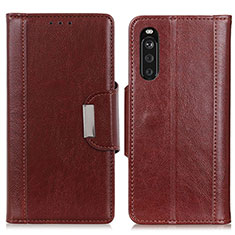 Coque Portefeuille Livre Cuir Etui Clapet M01L pour Sony Xperia 10 III SO-52B Marron