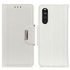 Coque Portefeuille Livre Cuir Etui Clapet M01L pour Sony Xperia 10 III SOG04 Blanc