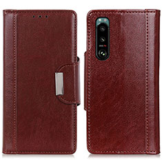 Coque Portefeuille Livre Cuir Etui Clapet M01L pour Sony Xperia 5 III Marron