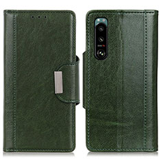 Coque Portefeuille Livre Cuir Etui Clapet M01L pour Sony Xperia 5 III SO-53B Vert