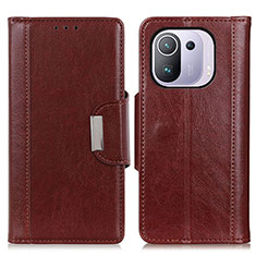 Coque Portefeuille Livre Cuir Etui Clapet M01L pour Xiaomi Mi 11 Pro 5G Marron